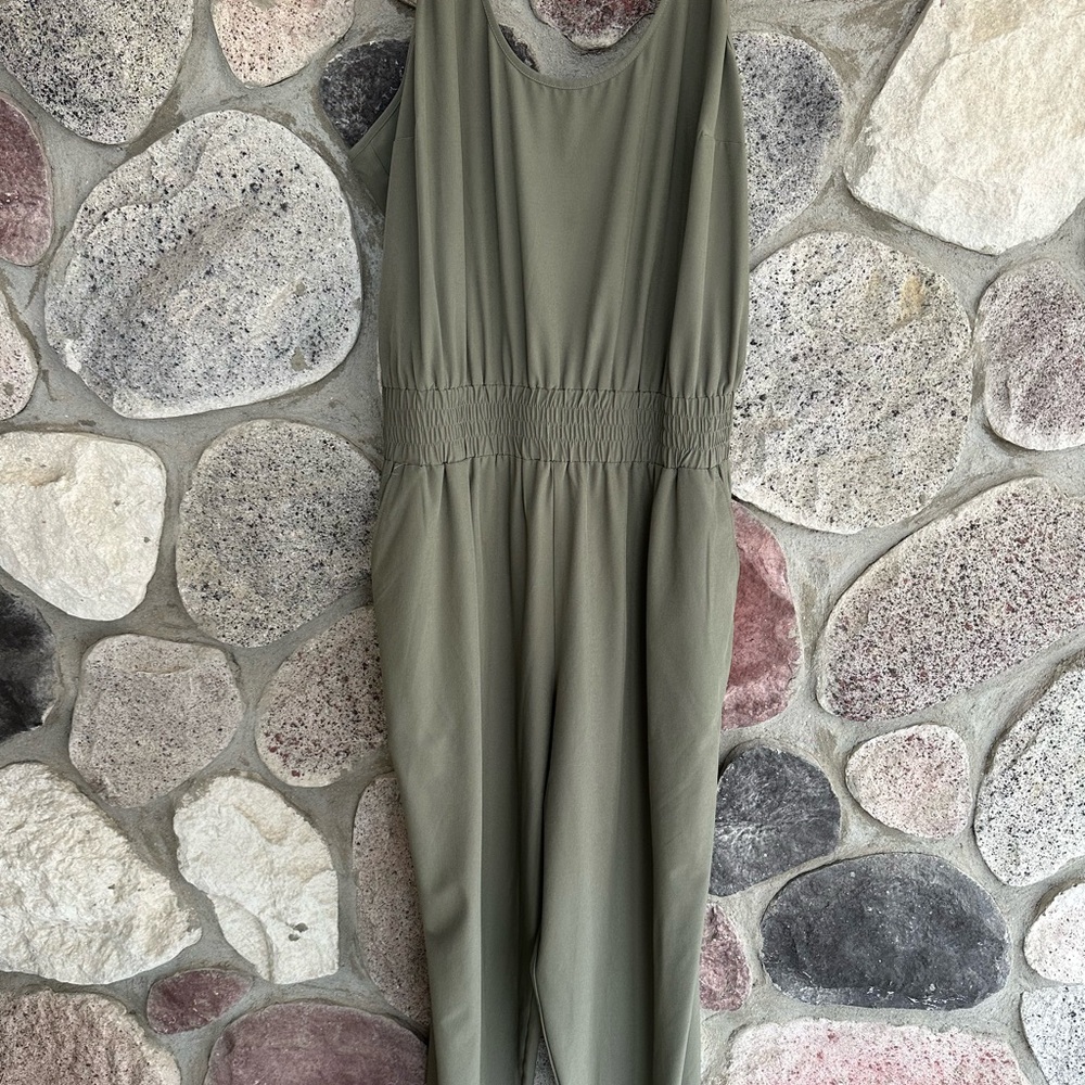 Olive Green Sleeveless Romper